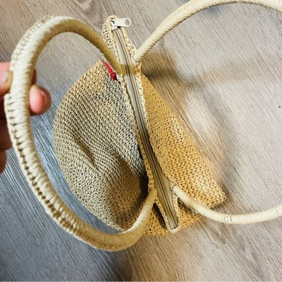 Wicker Floral Tote Bag Cottagecore Prairie Summer Lined - Picture 3 of 7